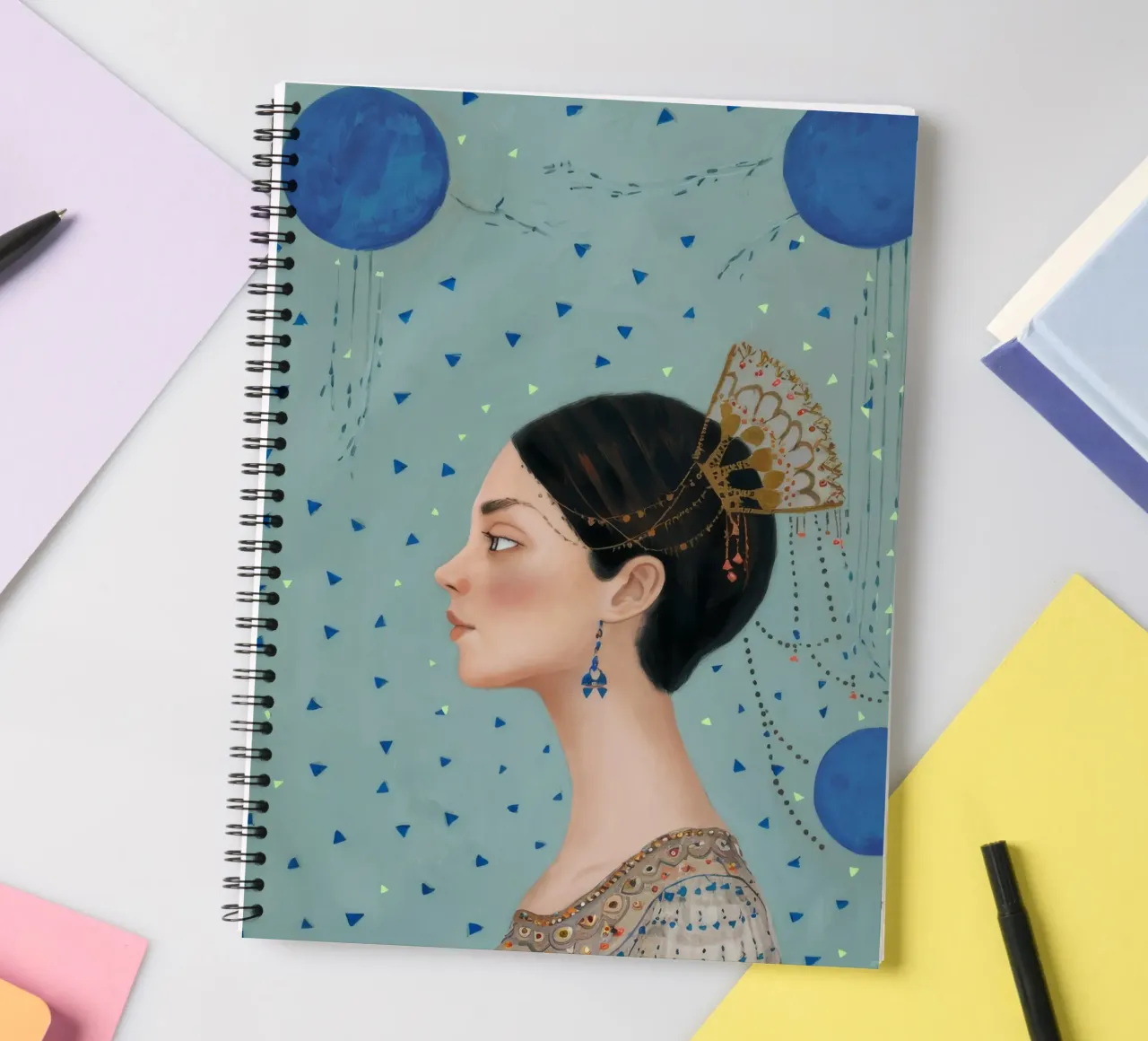 Pearl Orb Profile spiral notebook by Vivid Reverie