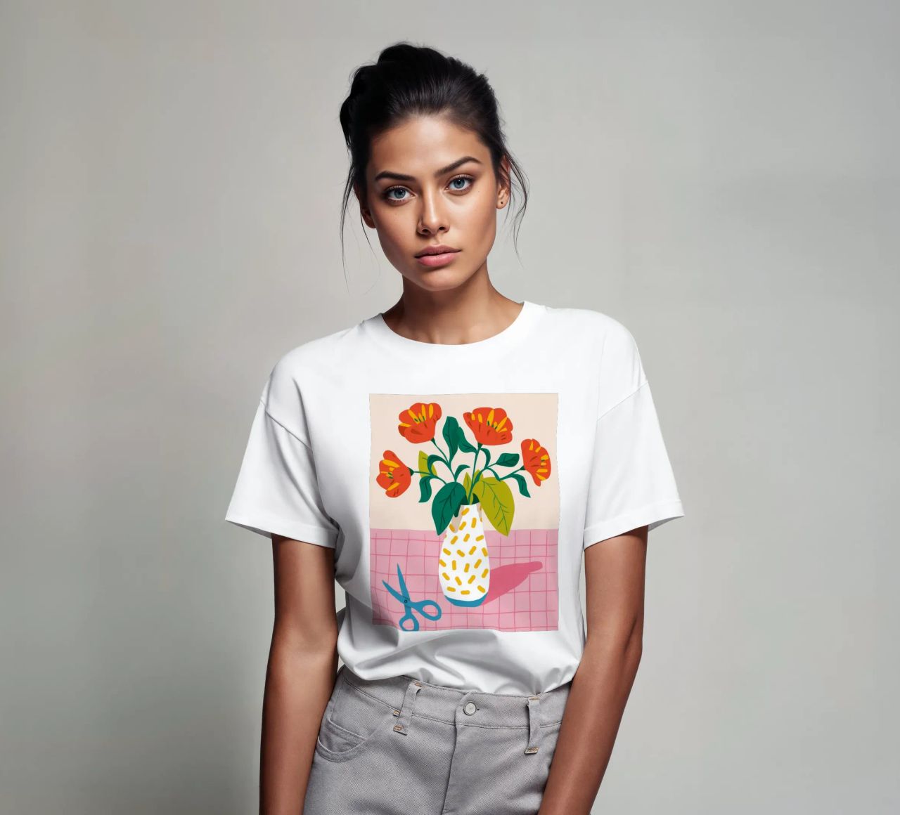 Vignetta di fiori piastrellati t-shirt da Moonlite Desire