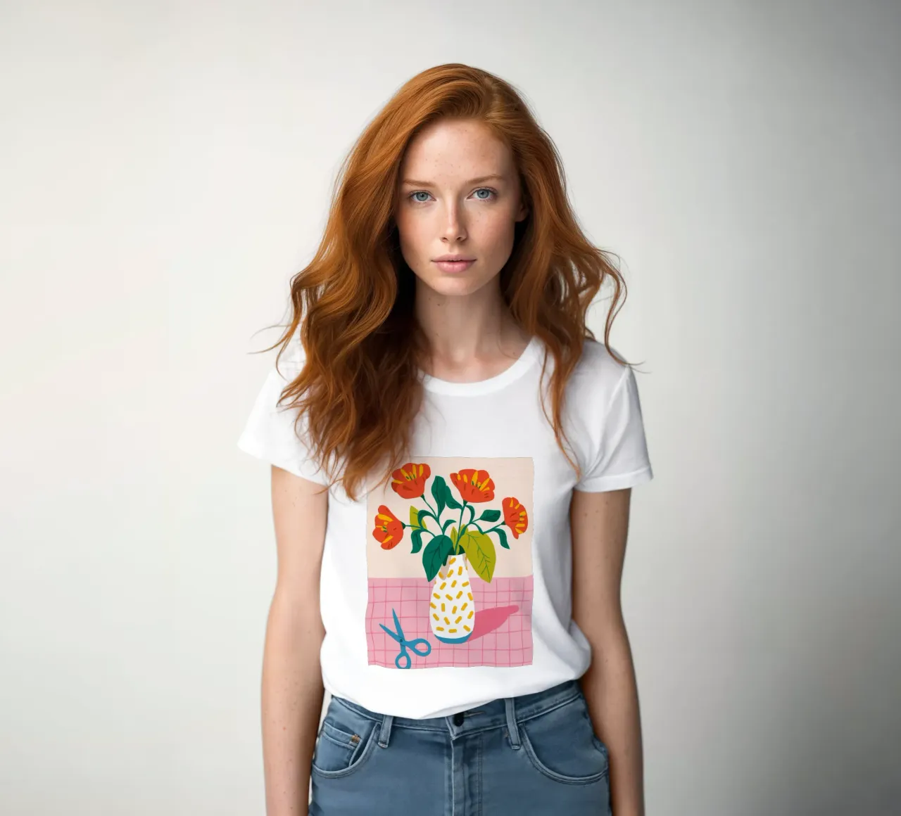 Vignetta di fiori piastrellati t-shirt da donna da Moonlite Desire