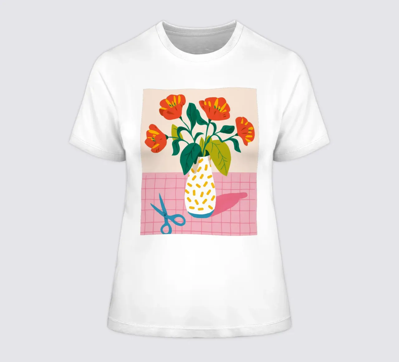 Vignetta di fiori piastrellati t-shirt da donna da Moonlite Desire