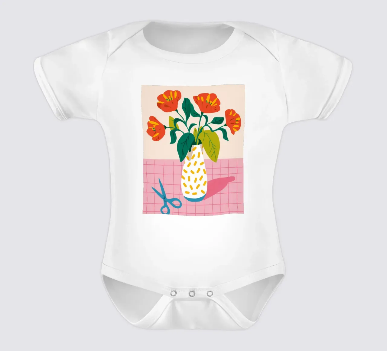 Viñeta de flores en azulejos body de bebé de Moonlite Desire