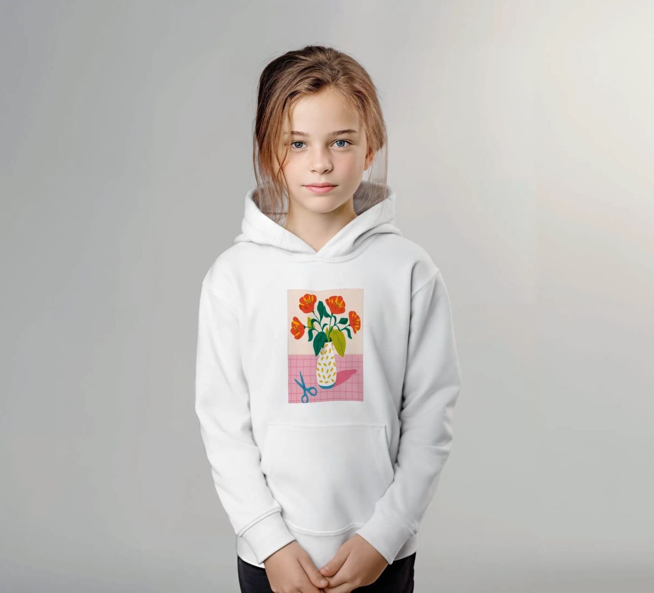 Vignetta di fiori piastrellati felpa bambino con cappuccio da Moonlite Desire