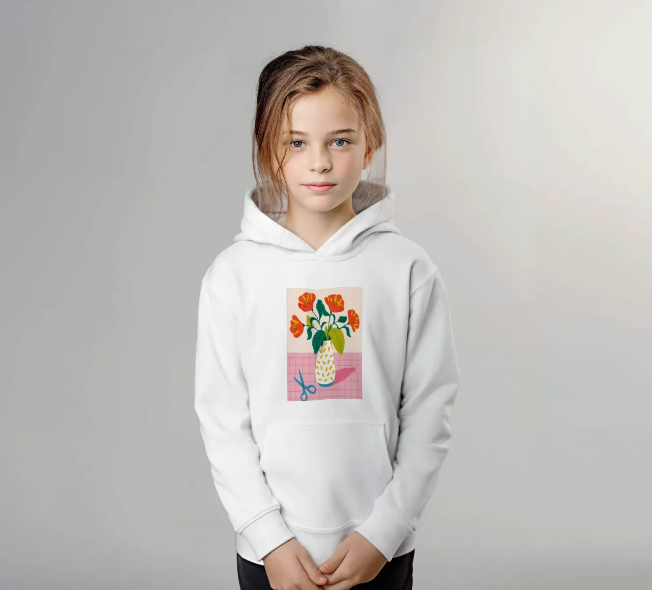 Vignetta di fiori piastrellati felpa bambino con cappuccio da Moonlite Desire
