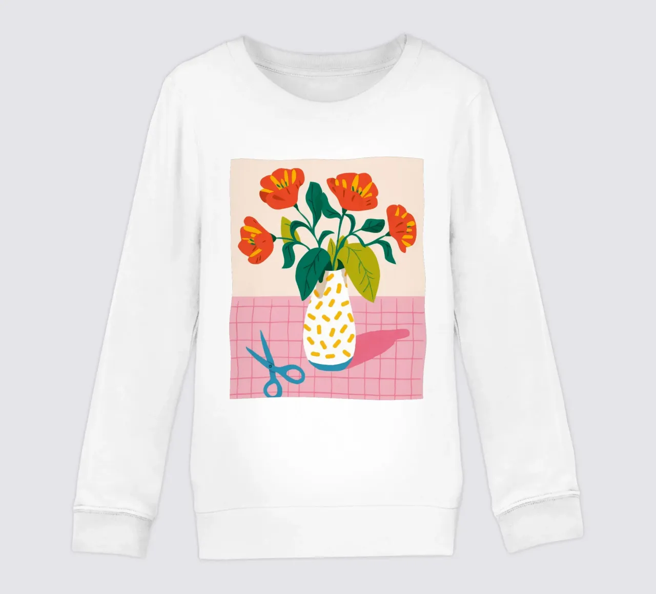 Gekachelte Blüten-Vignette Kinder Sweatshirt von Moonlite Desire
