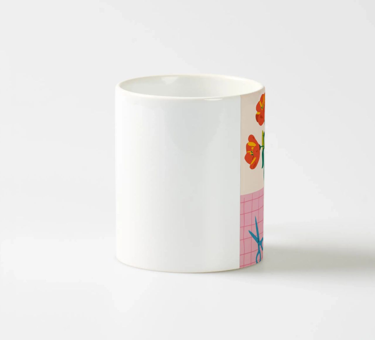 Vignetta di fiori piastrellati tazza in ceramica da Moonlite Desire