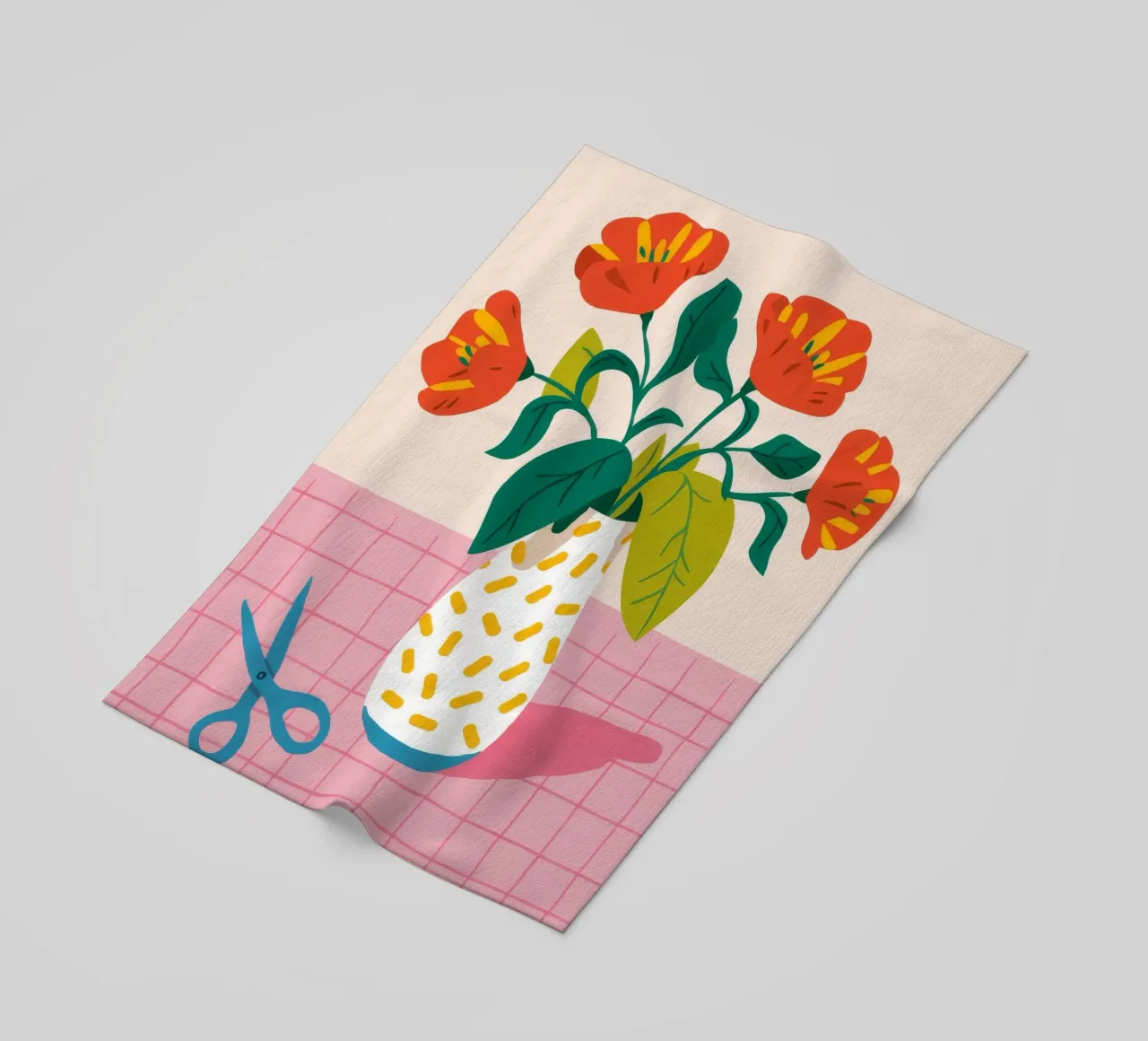 Gekachelte Blüten-Vignette Strandtuch von Moonlite Desire