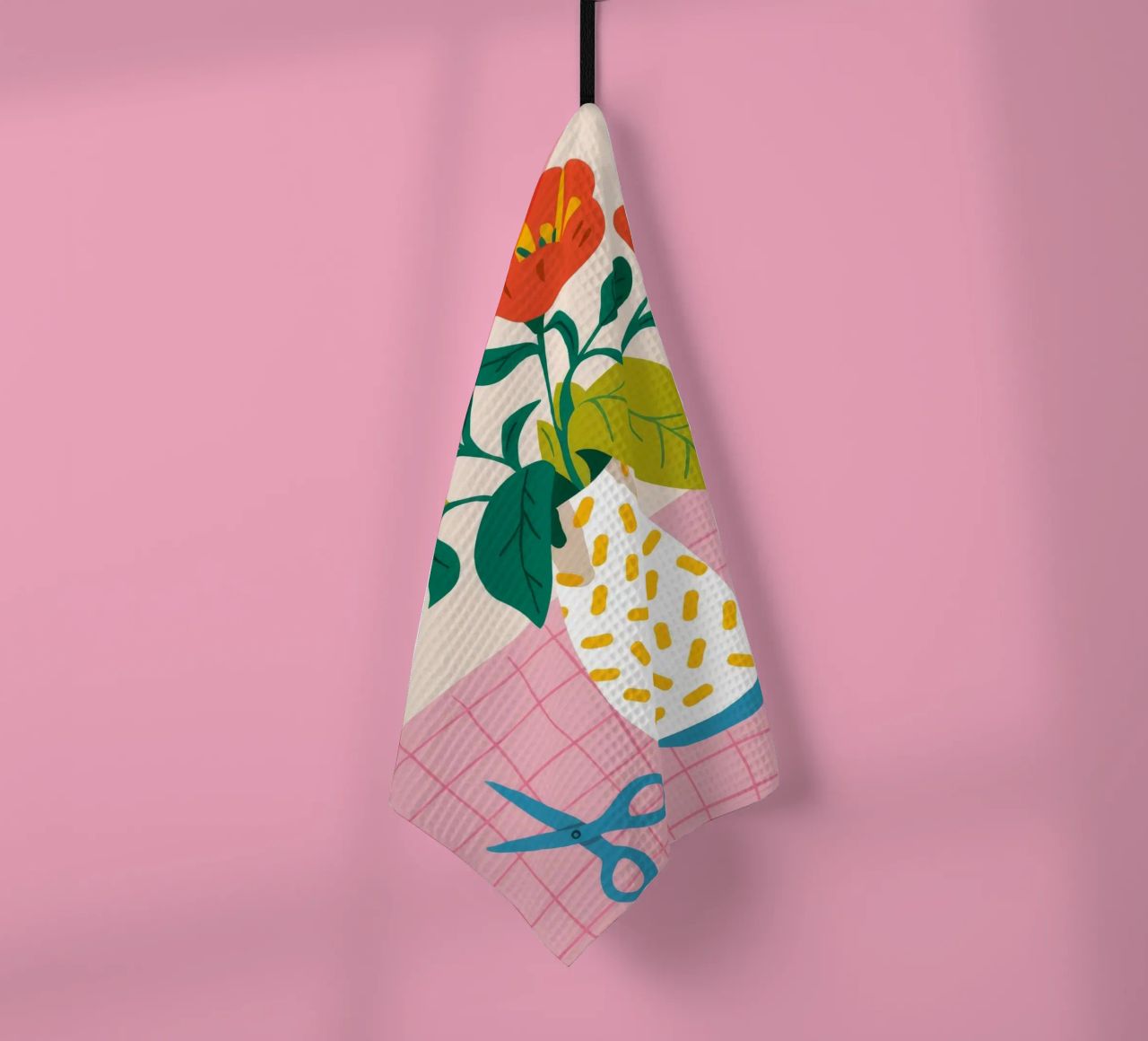 Vignetta di fiori piastrellati canovaccio da cucina da Moonlite Desire
