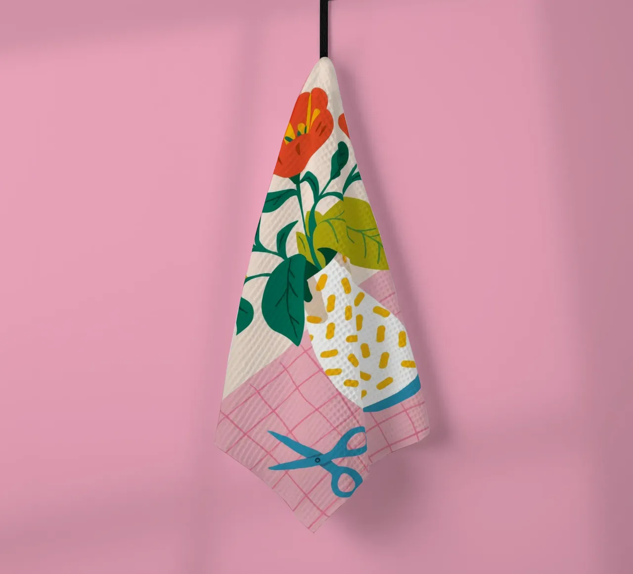 Gekachelte Blüten-Vignette Geschirrtuch von Moonlite Desire