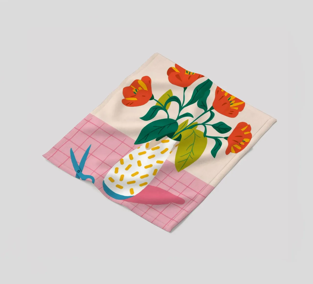 Gekachelte Blüten-Vignette Fleecedecke von Moonlite Desire