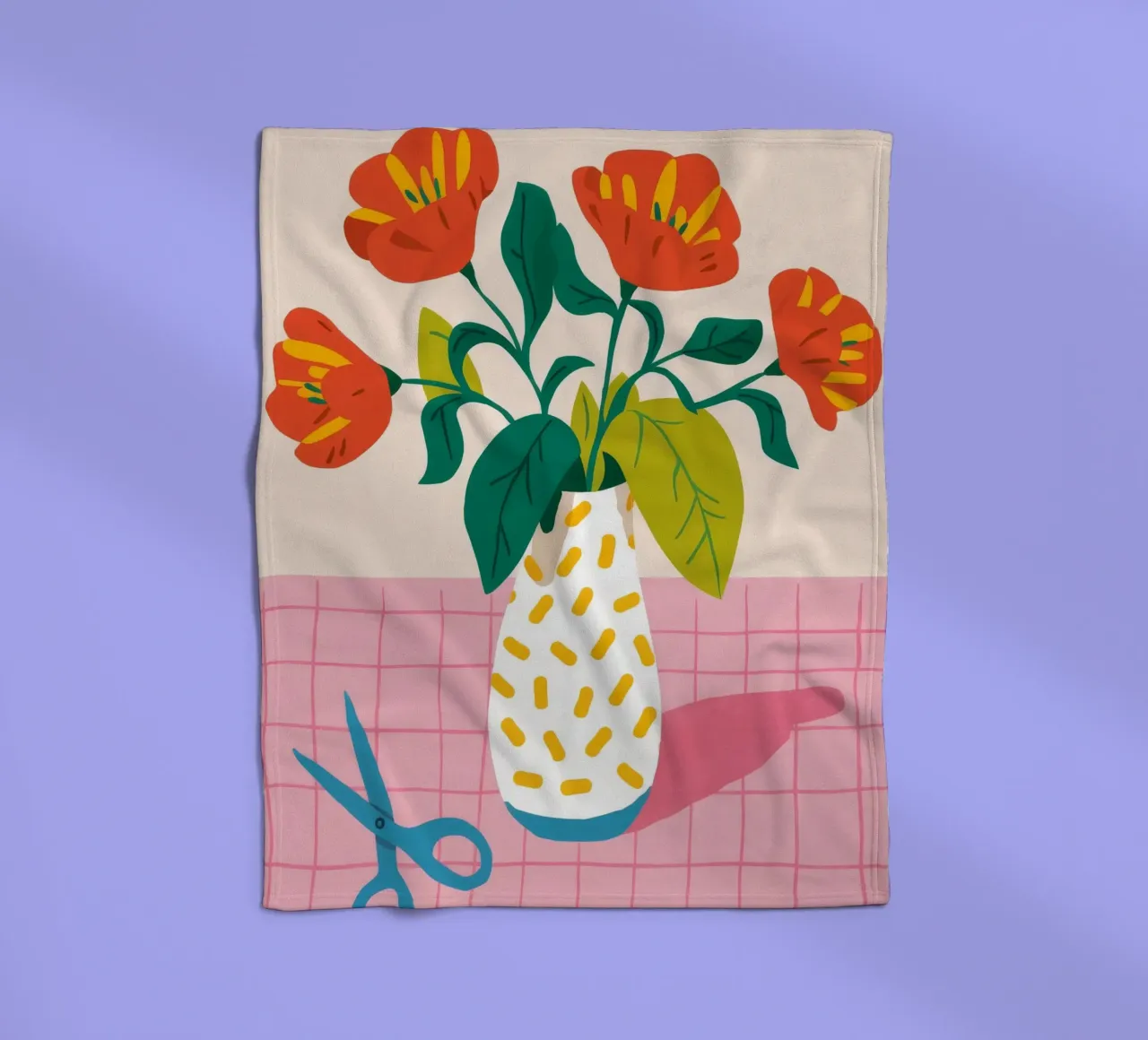 Gekachelte Blüten-Vignette Fleecedecke von Moonlite Desire