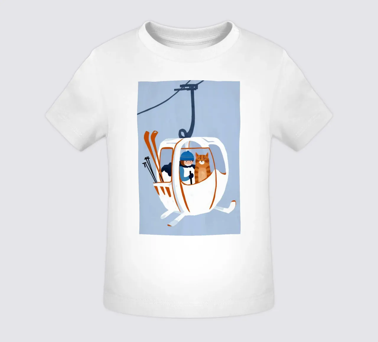 Ski Lift Cats baby t-shirt by Lumie Layers