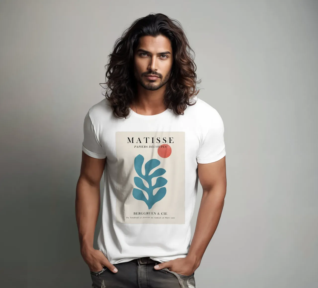 blue coral and orange t-shirt by Stev Shop