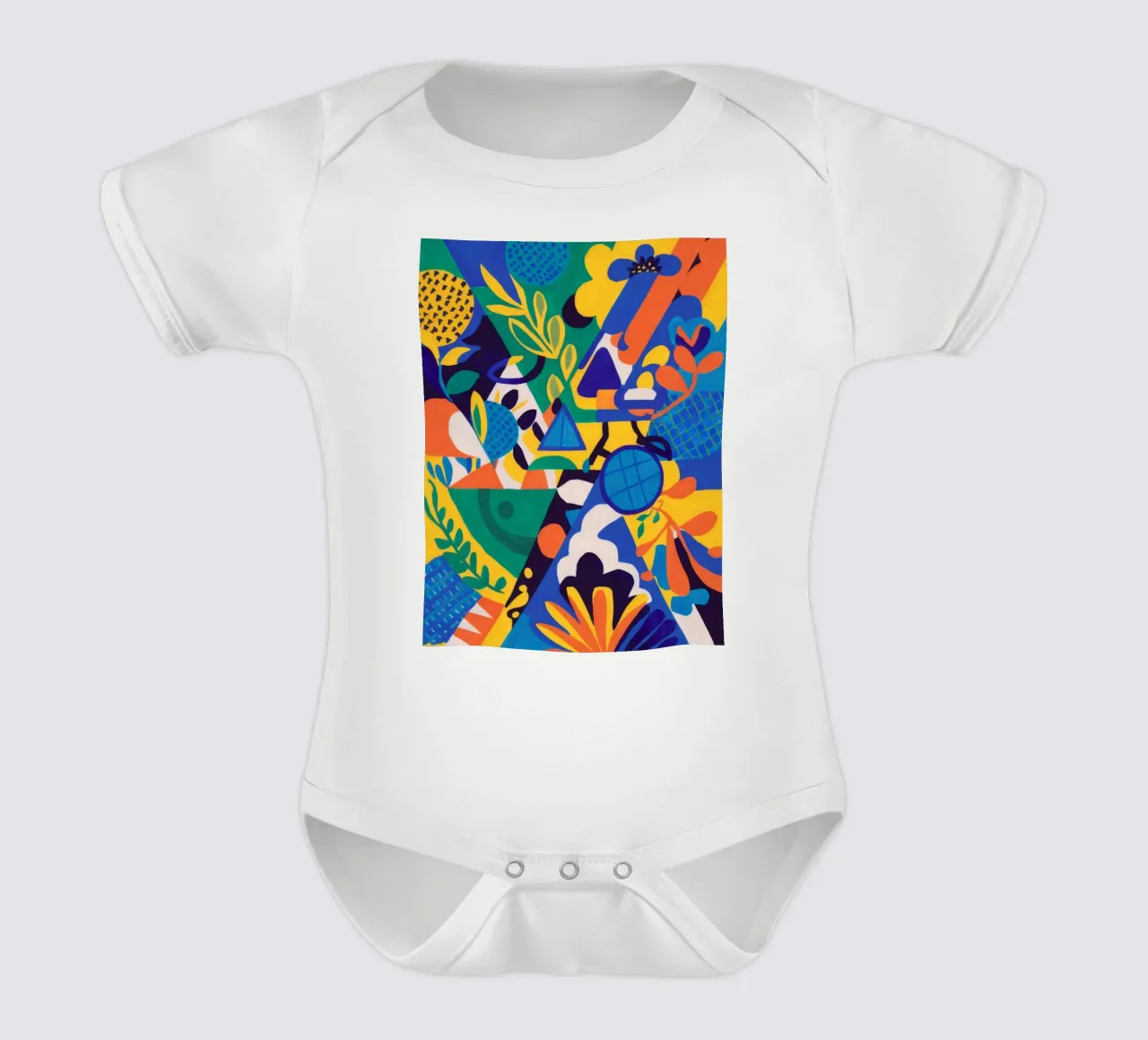 Fusione geometrica di fiori body neonato maniche corte da Grande Serene