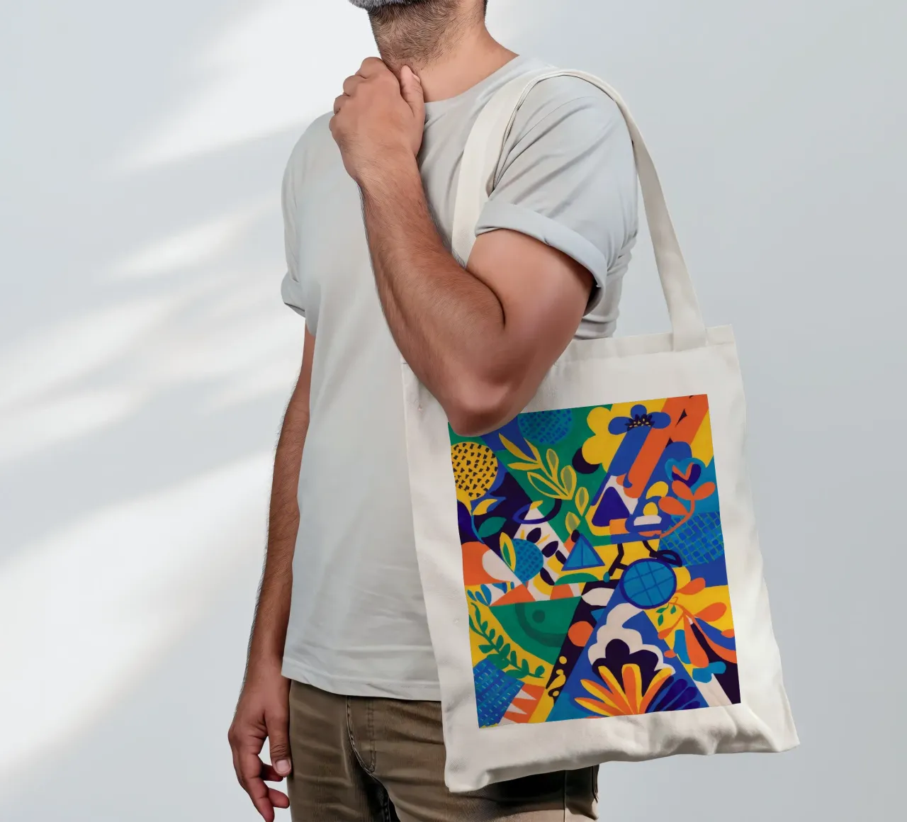 Fusione geometrica di fiori borsa in juta da Grande Serene