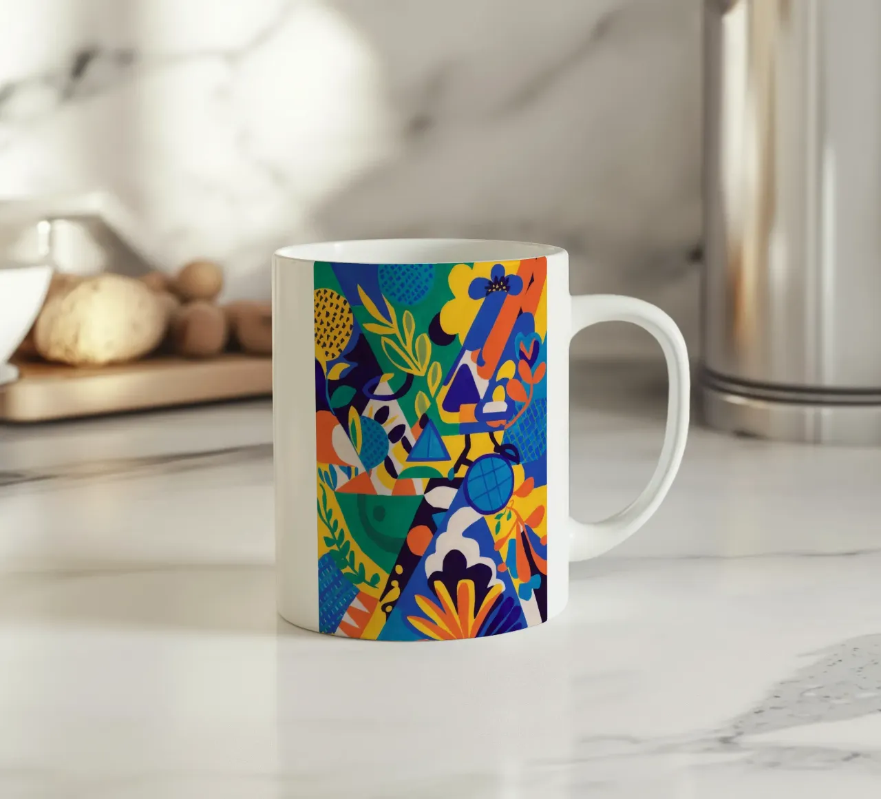 Fusión geométrica Bloom taza de cerámica de Grande Serene