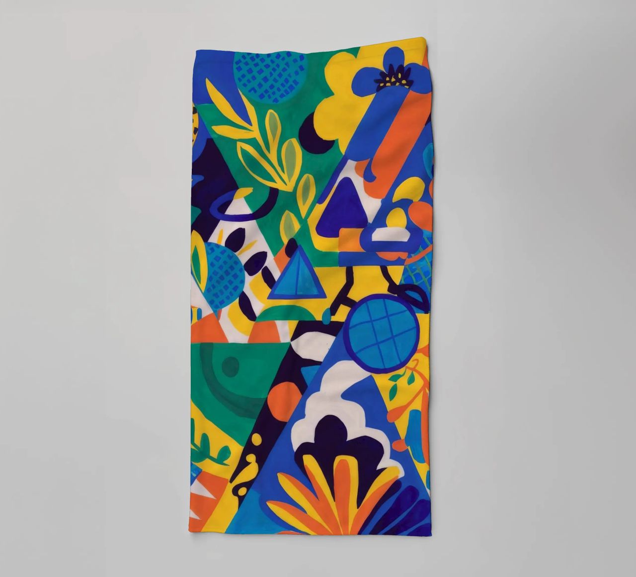Fusion géométrique des fleurs serviette de bain de Grande Serene
