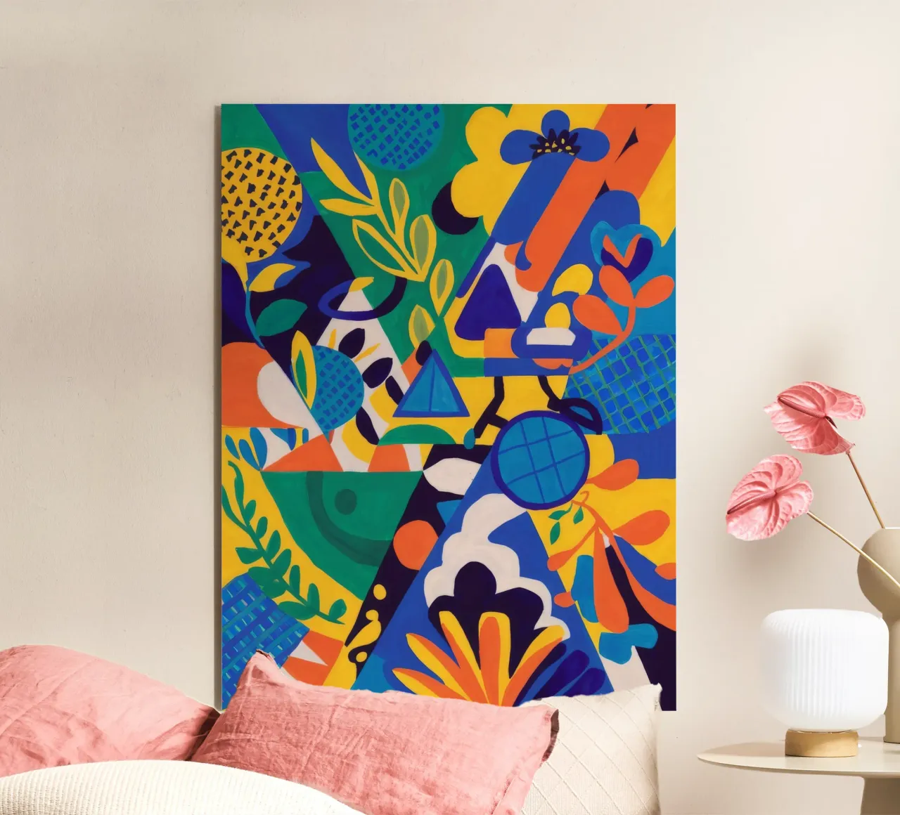 Fusione geometrica di fiori alluminio dibond da Grande Serene