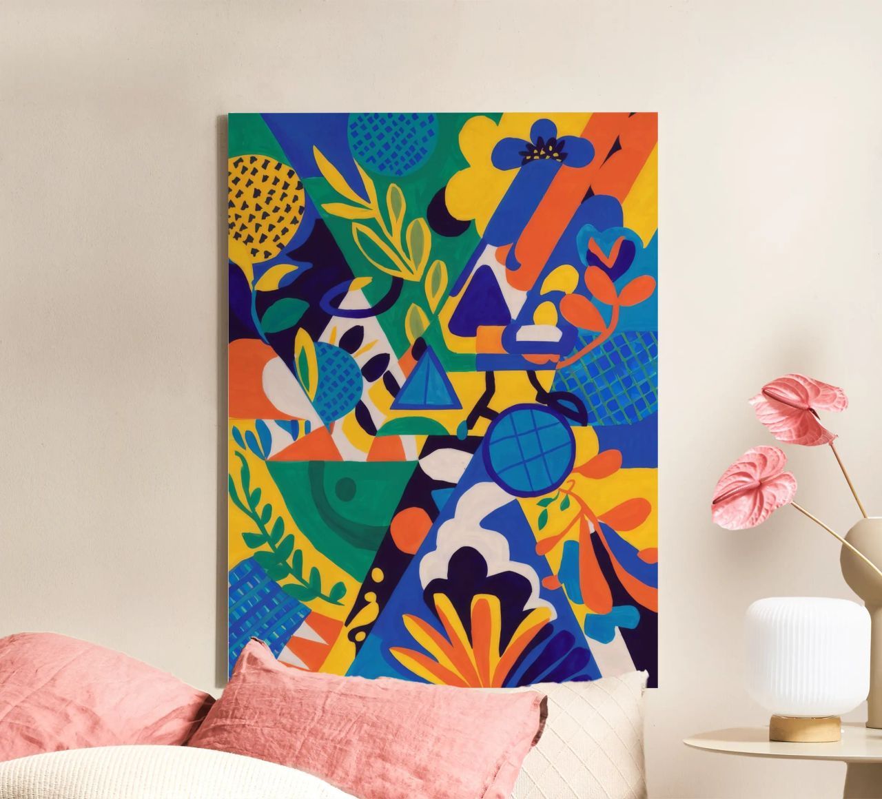 Fusione geometrica di fiori tela da Grande Serene