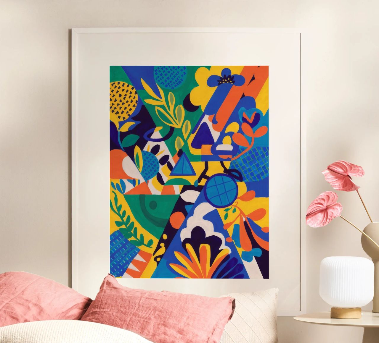 Fusion géométrique des fleurs poster de Grande Serene