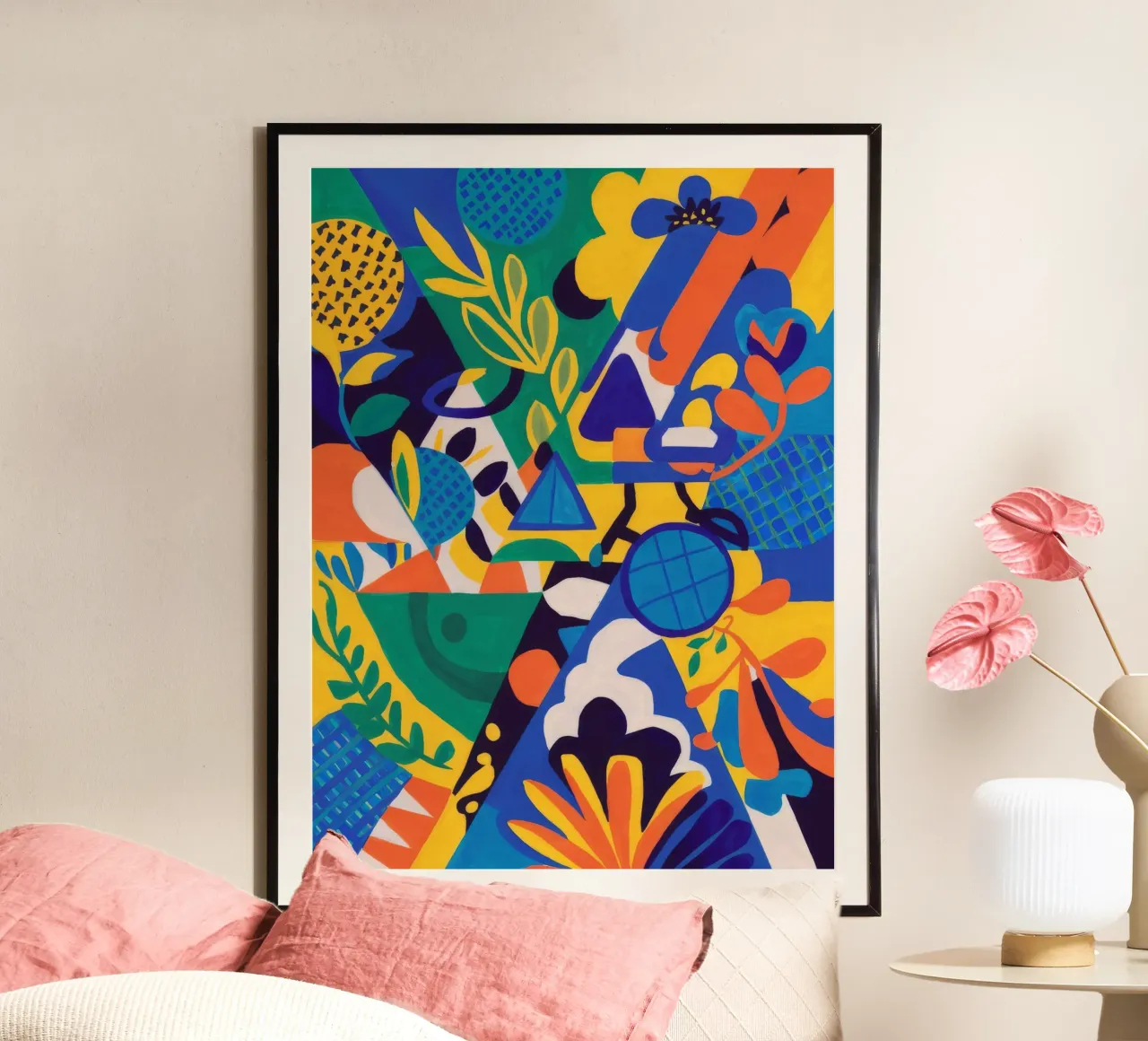 Fusione geometrica di fiori poster da Grande Serene