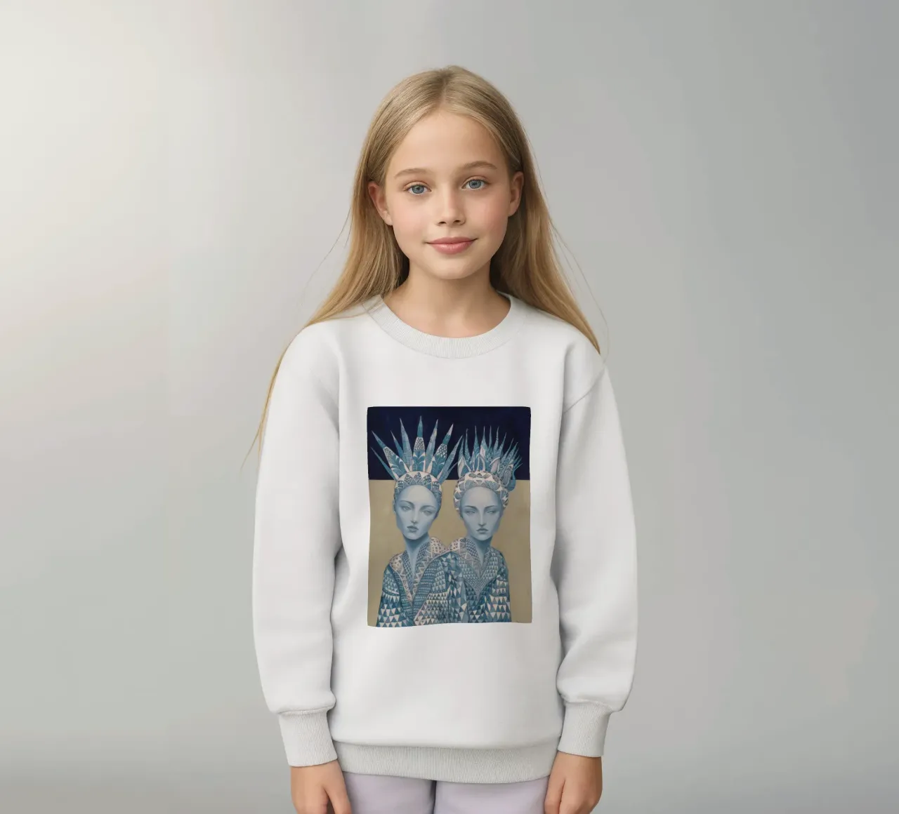 Corone gemelle azzurre felpa bambino da Vivid Reverie