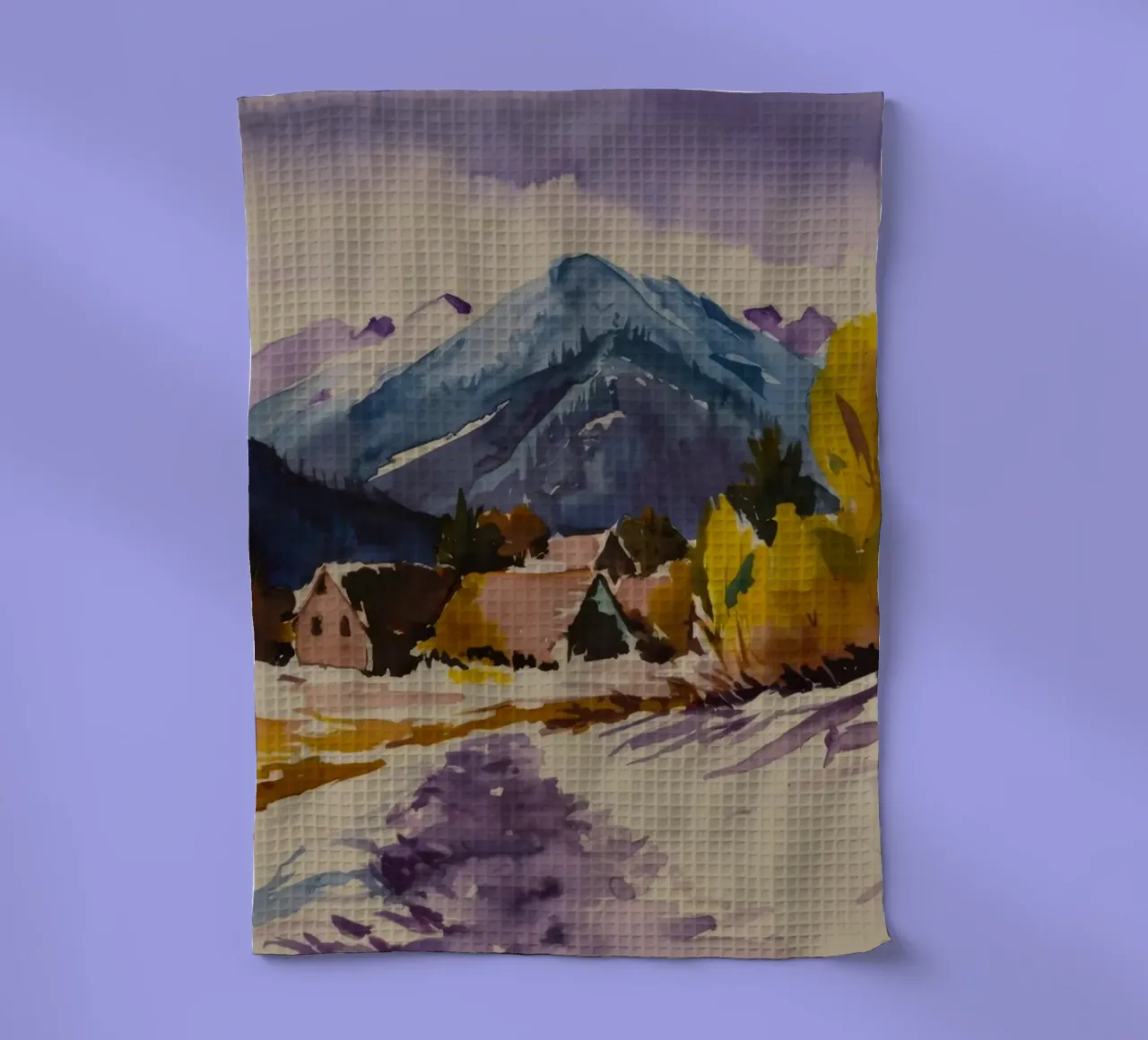 Panorama del picco innevato canovaccio da cucina da Lush Essence