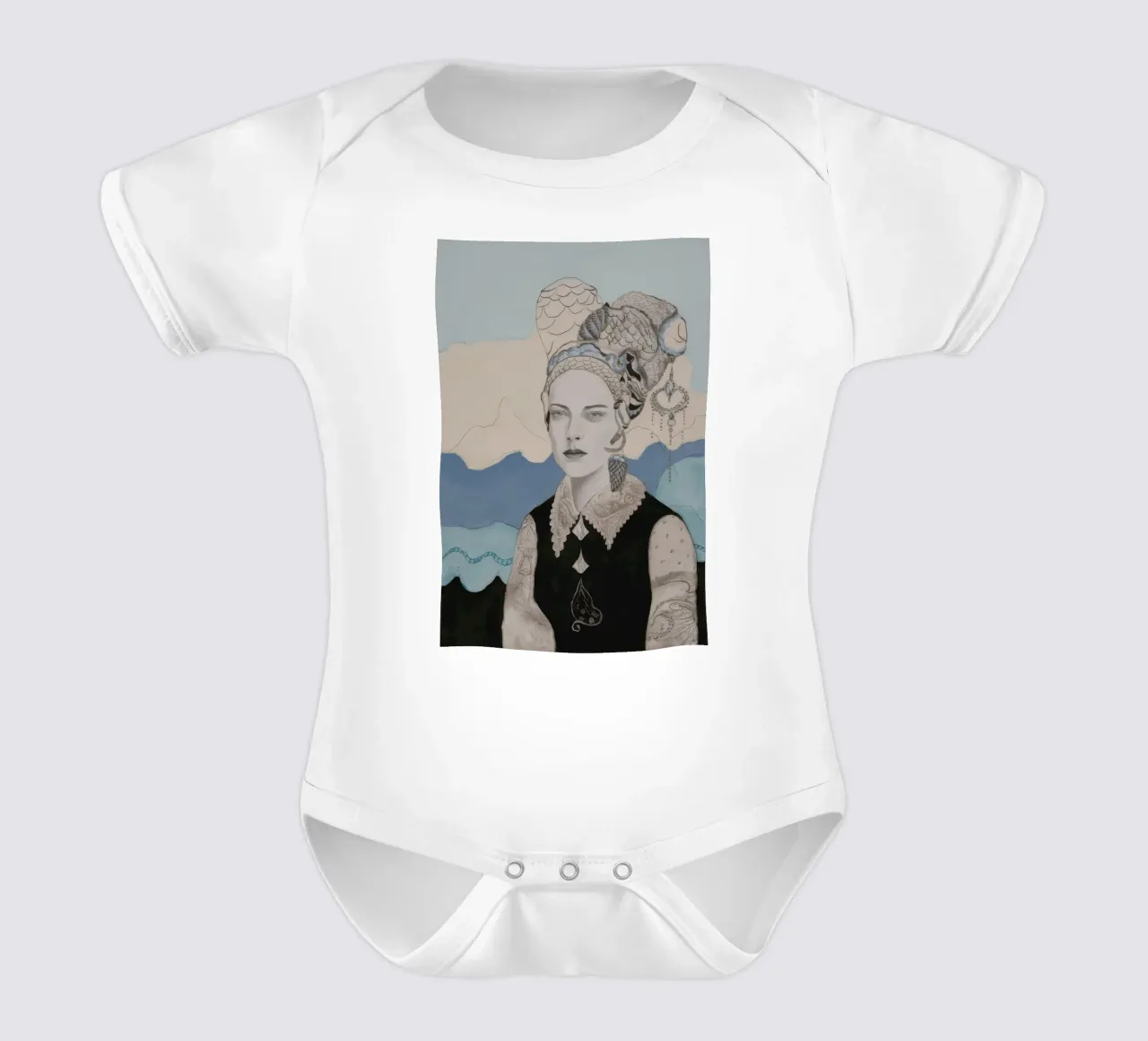 Linear Curl Aristocrat Kurzarm Babybody von Vivid Reverie