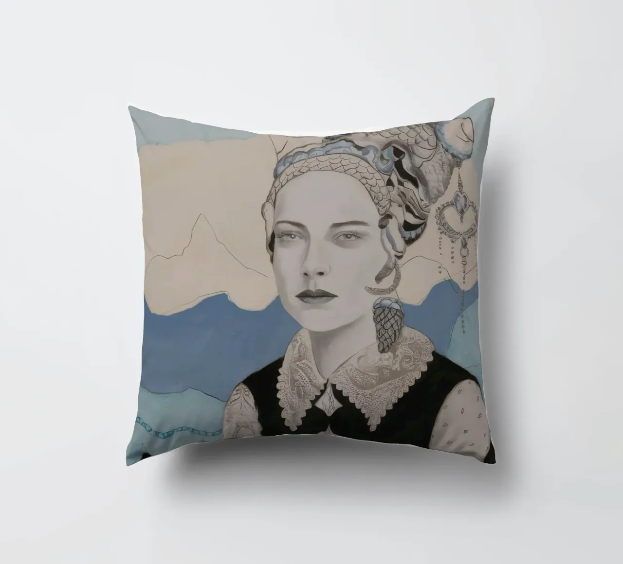 Linear Curl Aristocrat decorative cushion by Vivid Reverie