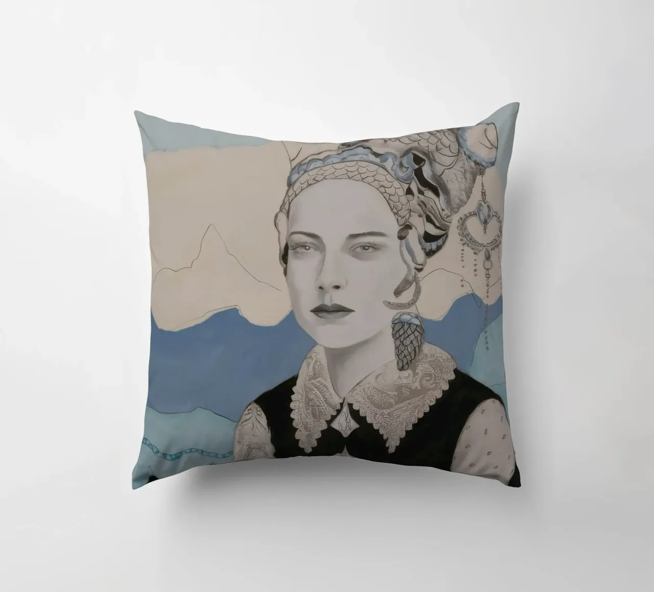 Linear Curl Aristocrat decorative cushion by Vivid Reverie