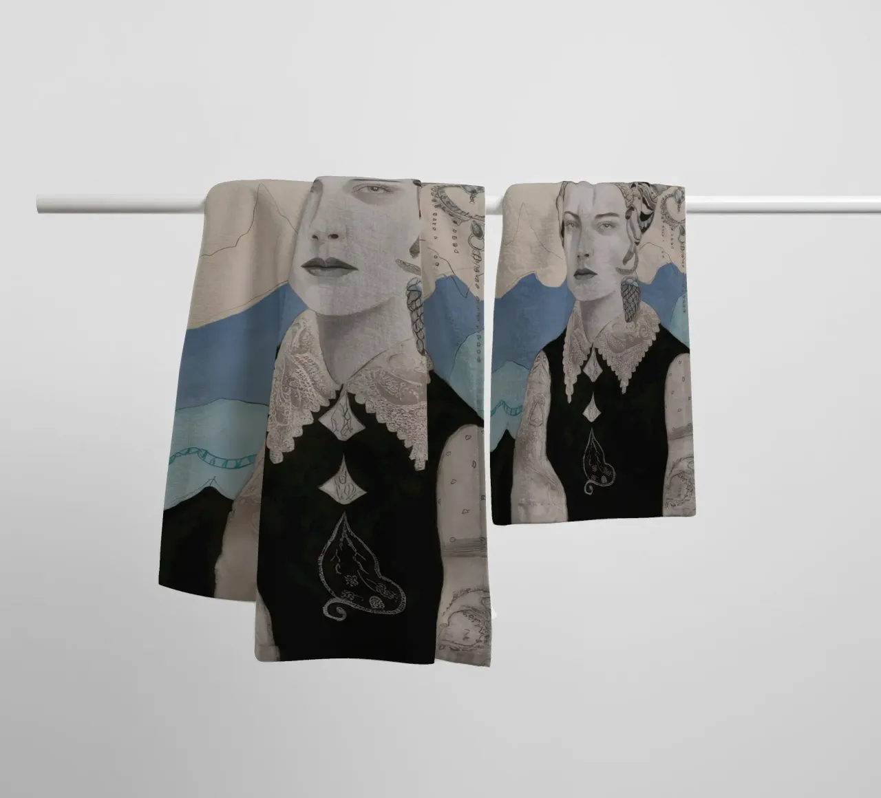 Linear Curl Aristocrat towel by Vivid Reverie