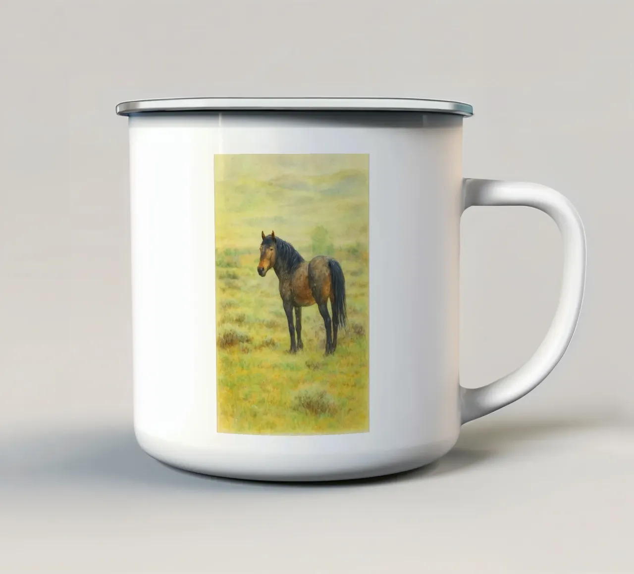 paard schilderij tekening emaille mok van lauraa