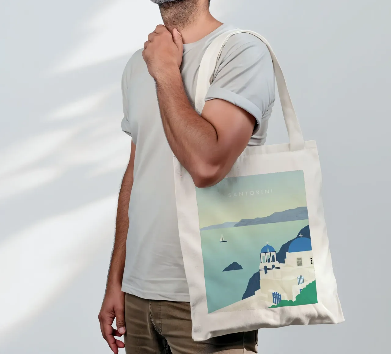 Santorini borsa in juta da Katinka Reinke