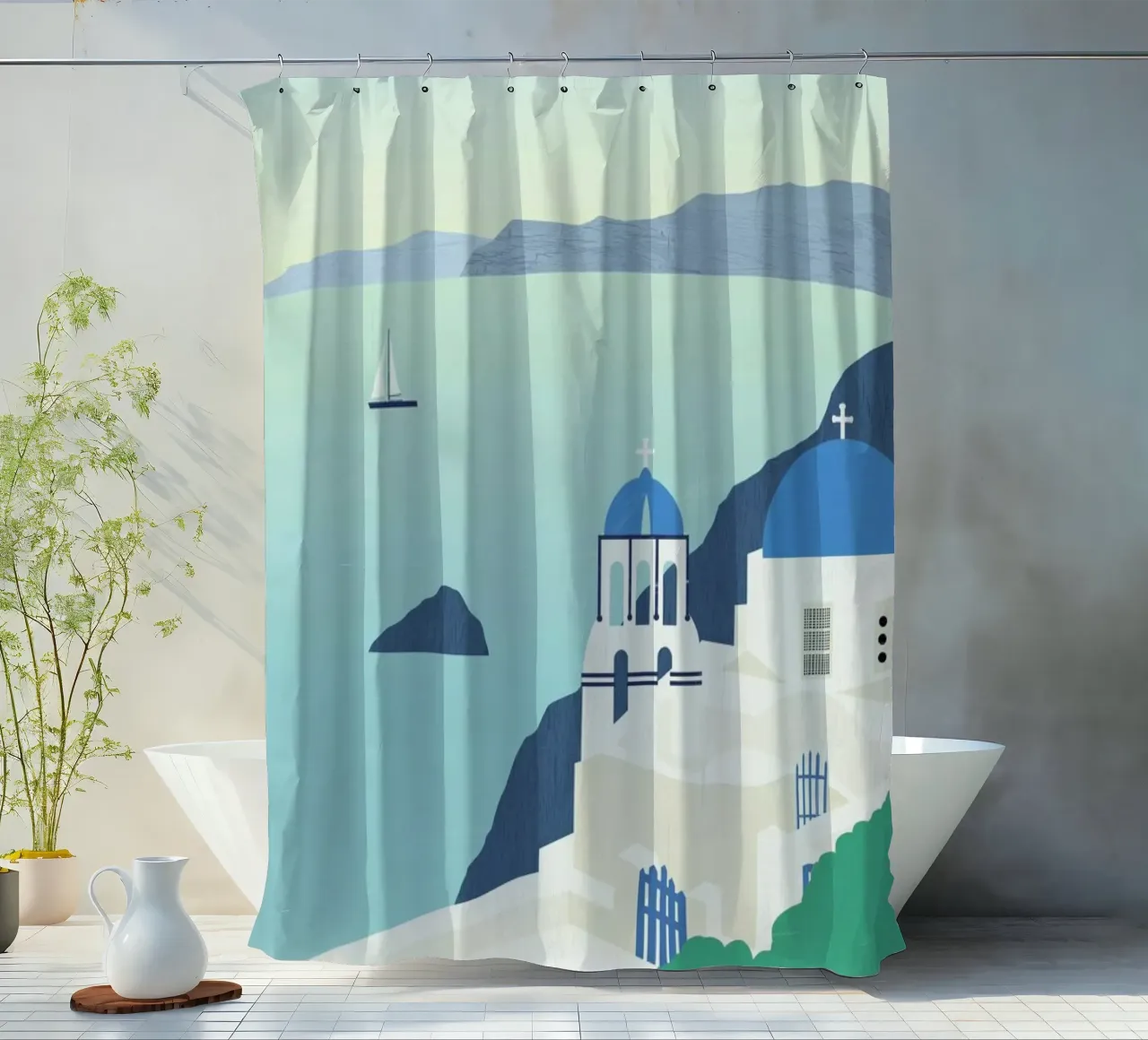 Santorini tenda da doccia da Katinka Reinke