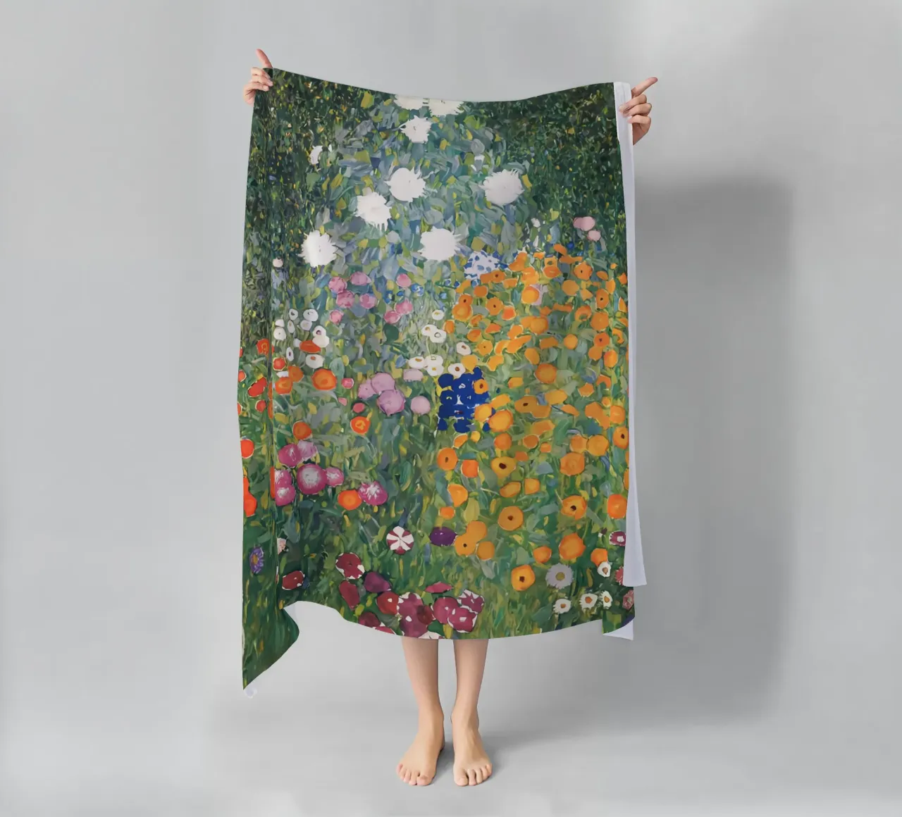 Flower Garden Klimt beach towel by Stev Shop