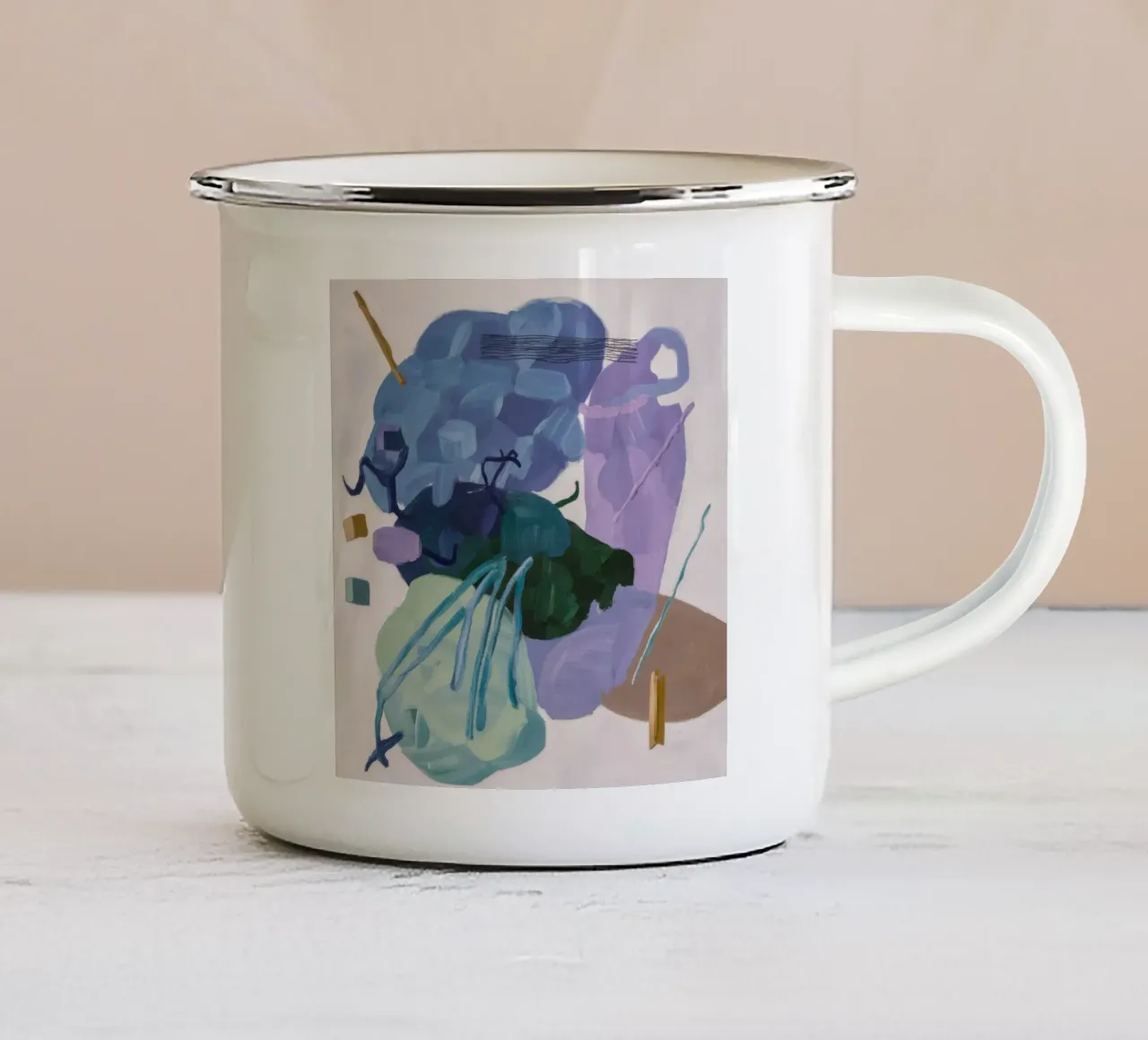 Fiore del vortice indaco tazza in smalto da Vivid Reverie