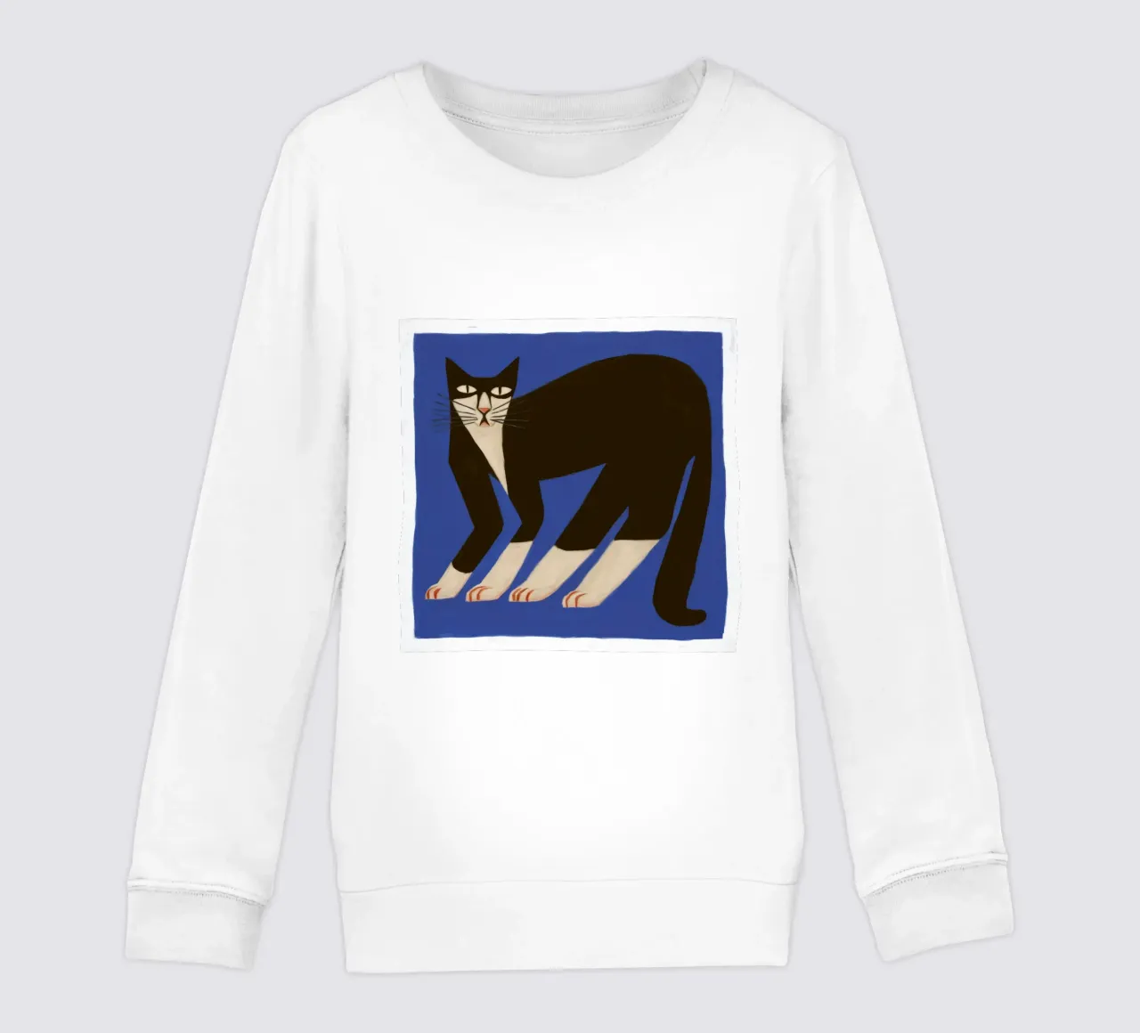 Midnight Prowl Cat kids sweatshirt by Grande Serene