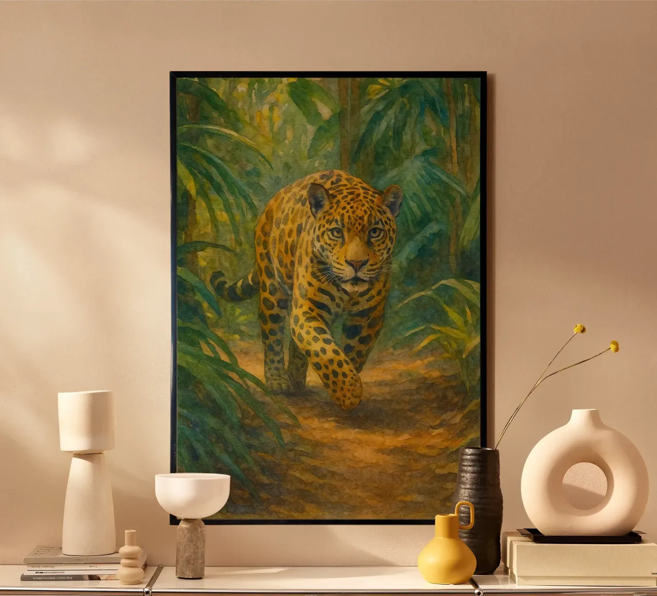 giaguaro pittura disegno poster con telaio in plastica da lauraa