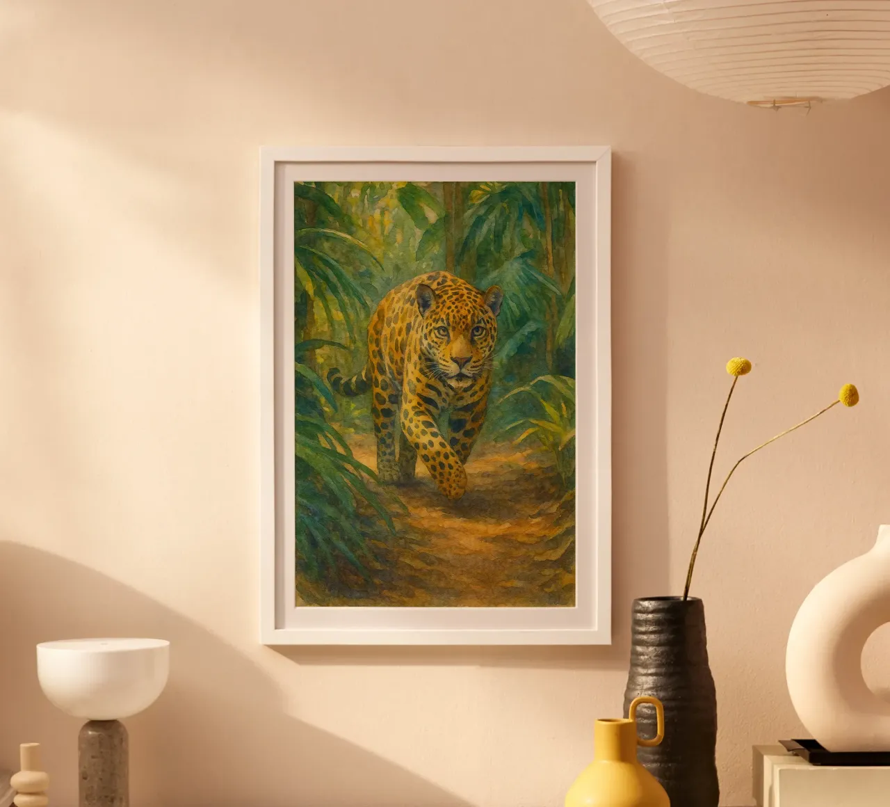 giaguaro pittura disegno poster con telaio in plastica da lauraa