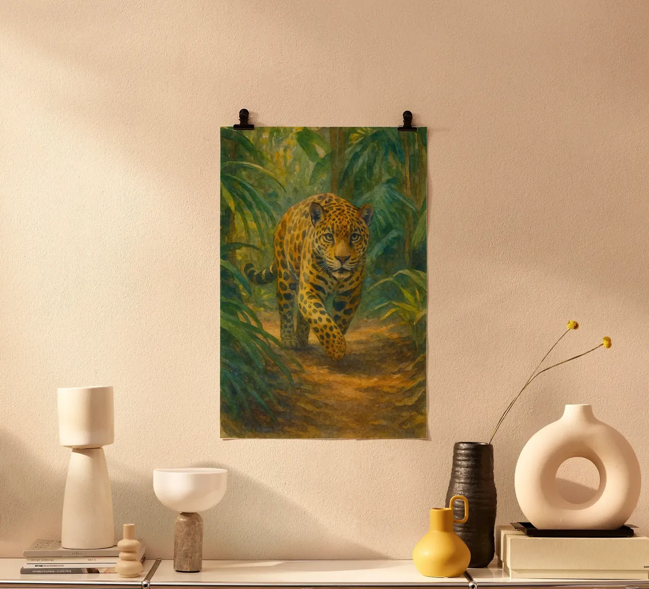 giaguaro pittura disegno poster con telaio in plastica da lauraa
