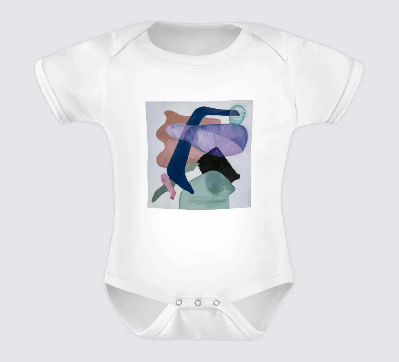 Amethyst Flow Form short-sleeve baby romper by Vivid Reverie