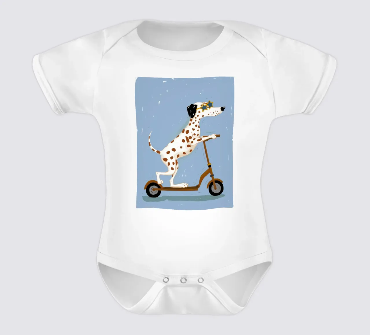Scooter dalmata Joy body neonato maniche corte da Grande Serene