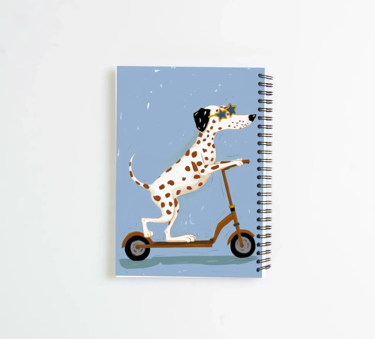Dalmatian Scooter Joy spiral notebook by Grande Serene