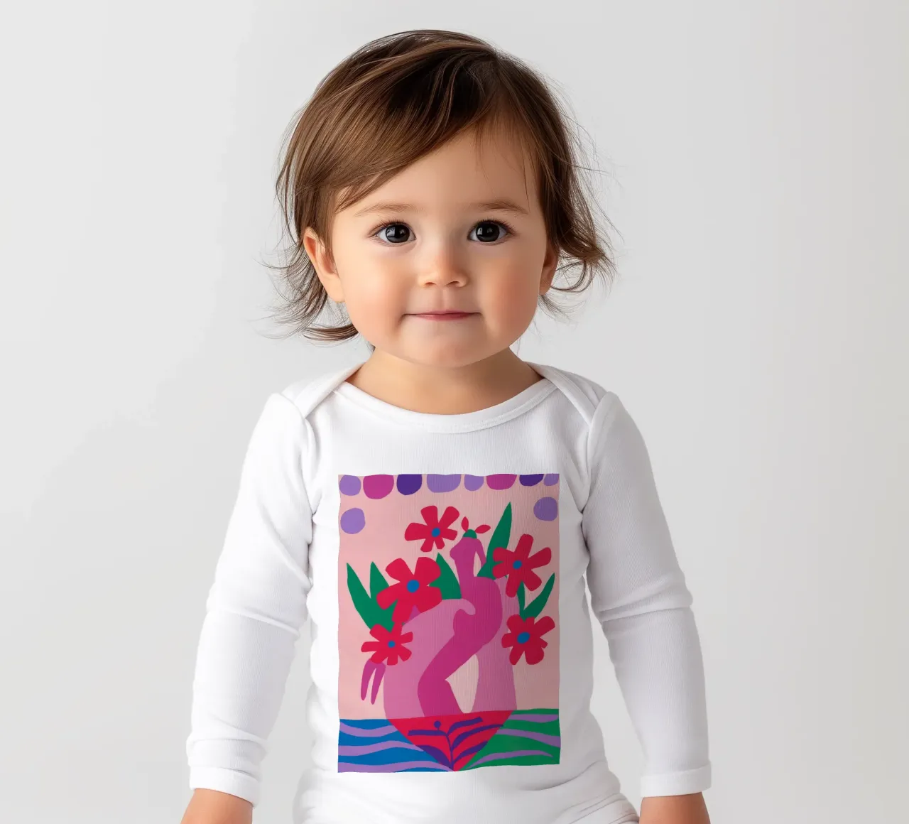 Fauvist Flower Form Langarm Babybody von Moonlite Desire