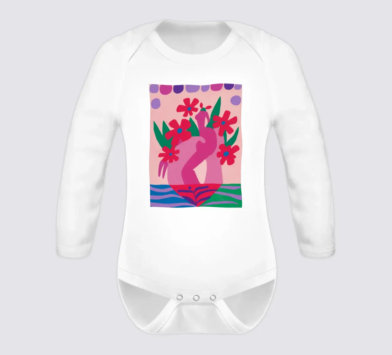 Fauvist Flower Form Langarm Babybody von Moonlite Desire
