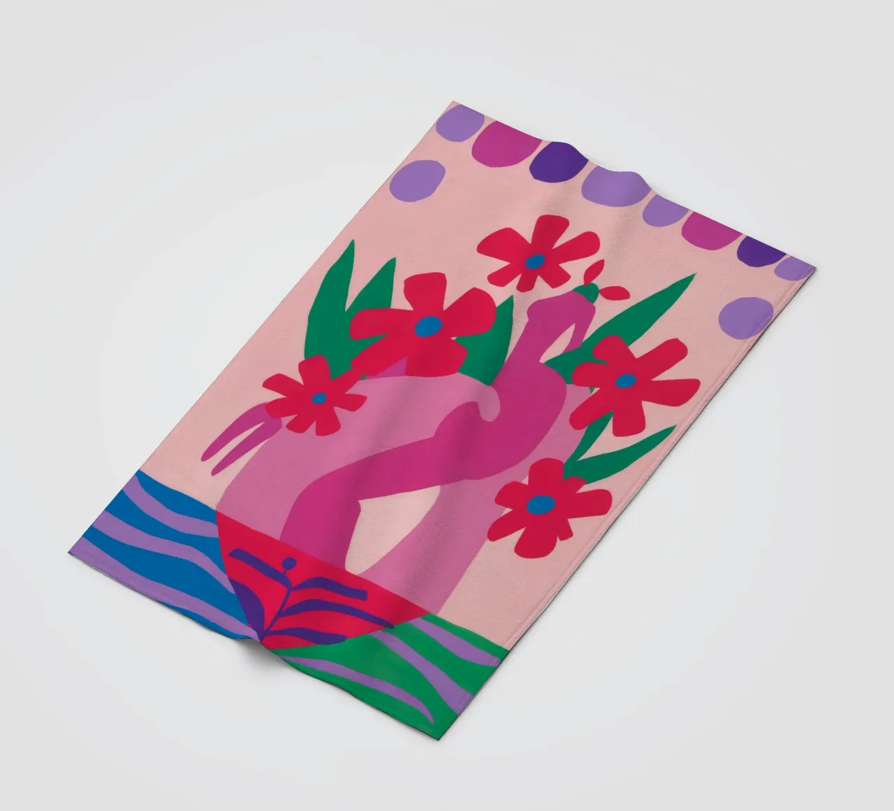 Fauvist Flower Form fleece blanket by Moonlite Desire