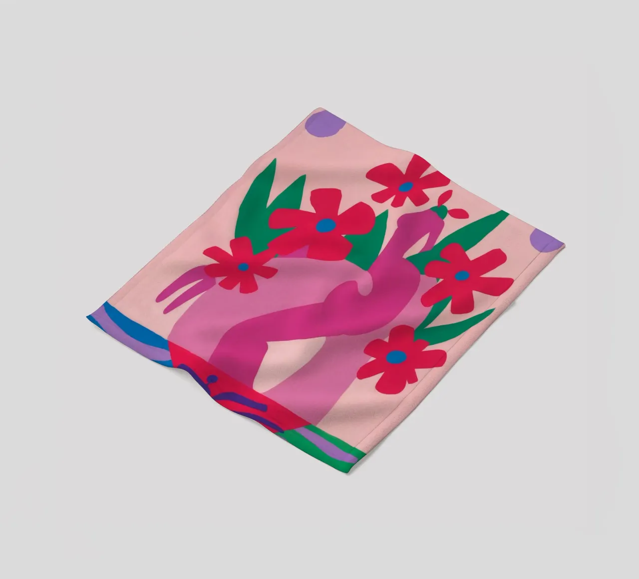 Fauvist Flower Form fleece blanket by Moonlite Desire