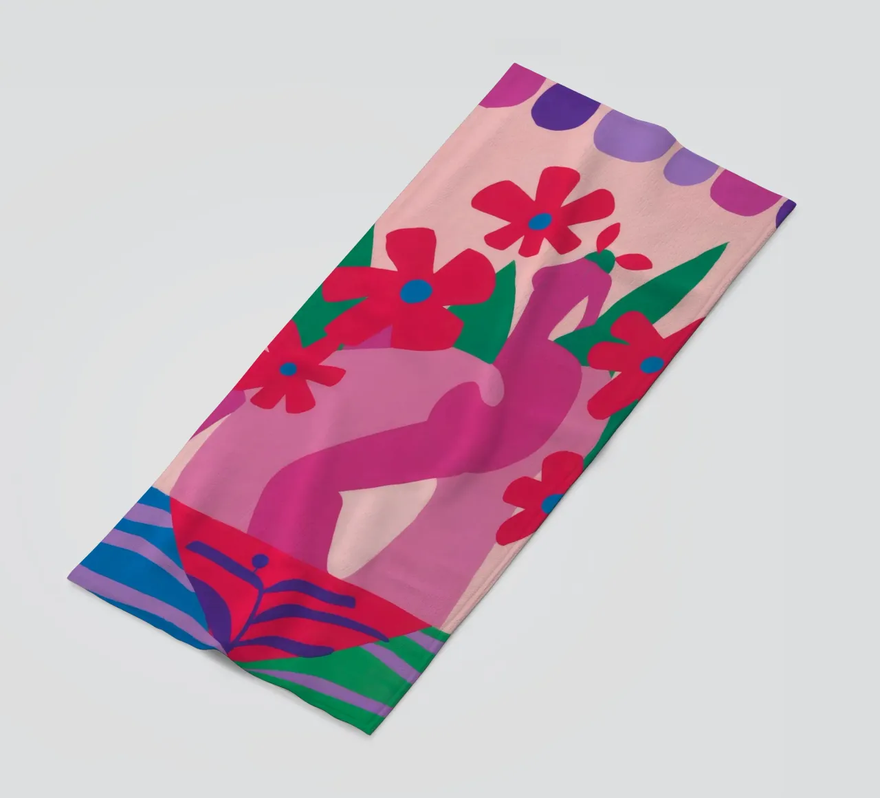 Fauvist Flower Form beach towel by Moonlite Desire
