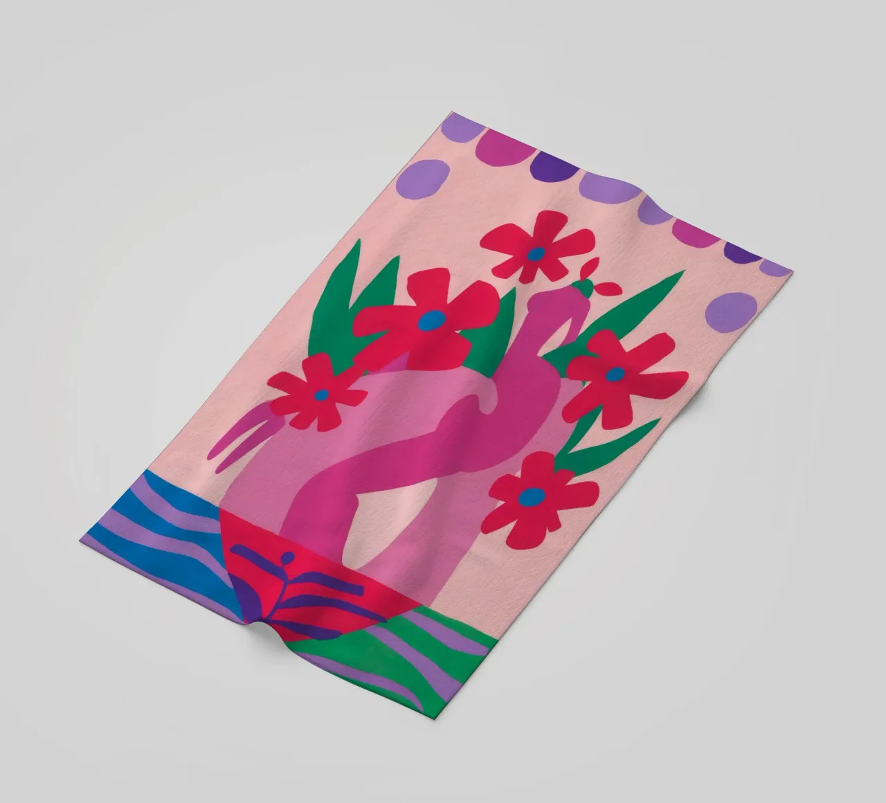 Fauvist Flower Form beach towel by Moonlite Desire