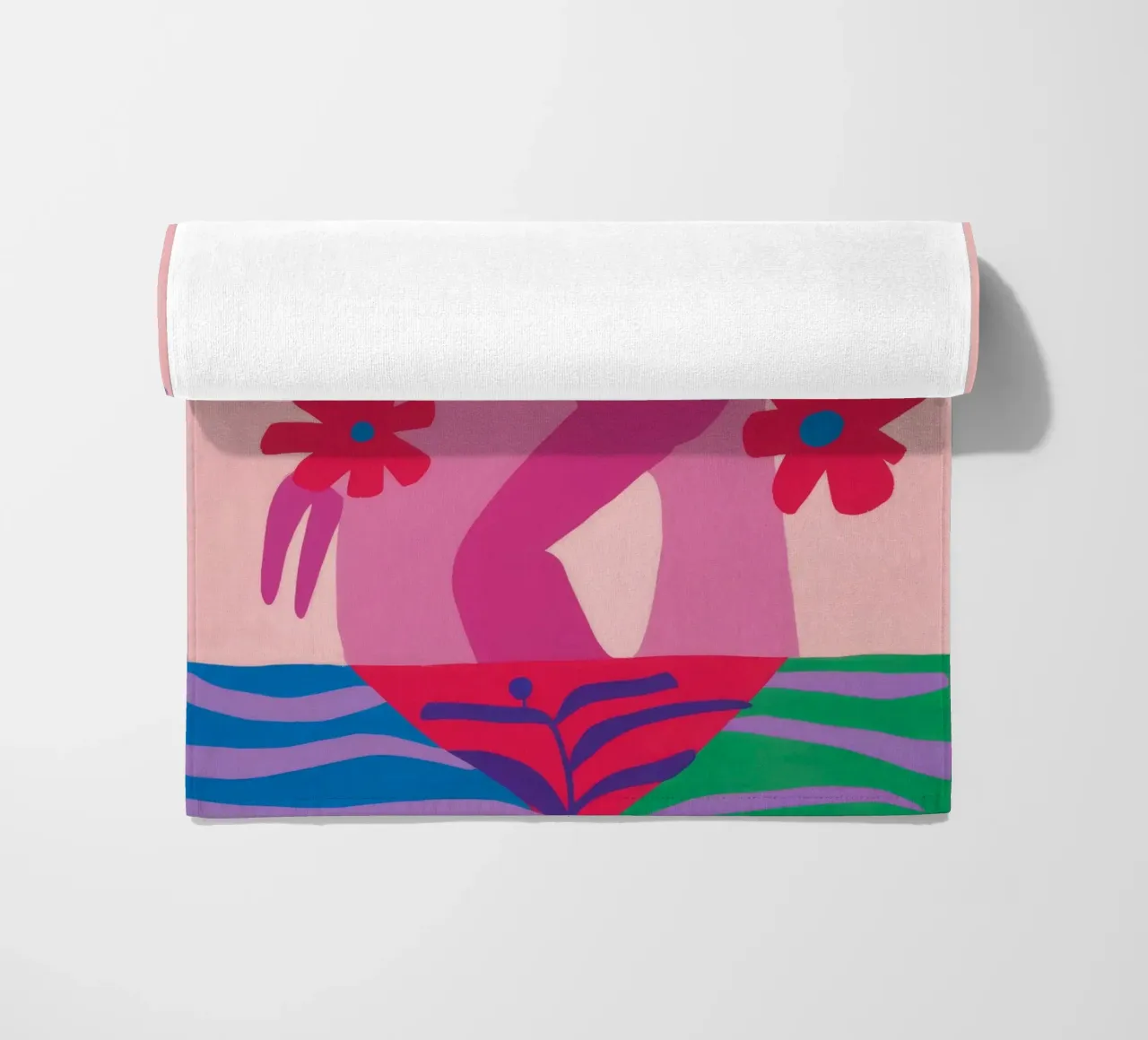 Fauvist Flower Form beach towel by Moonlite Desire