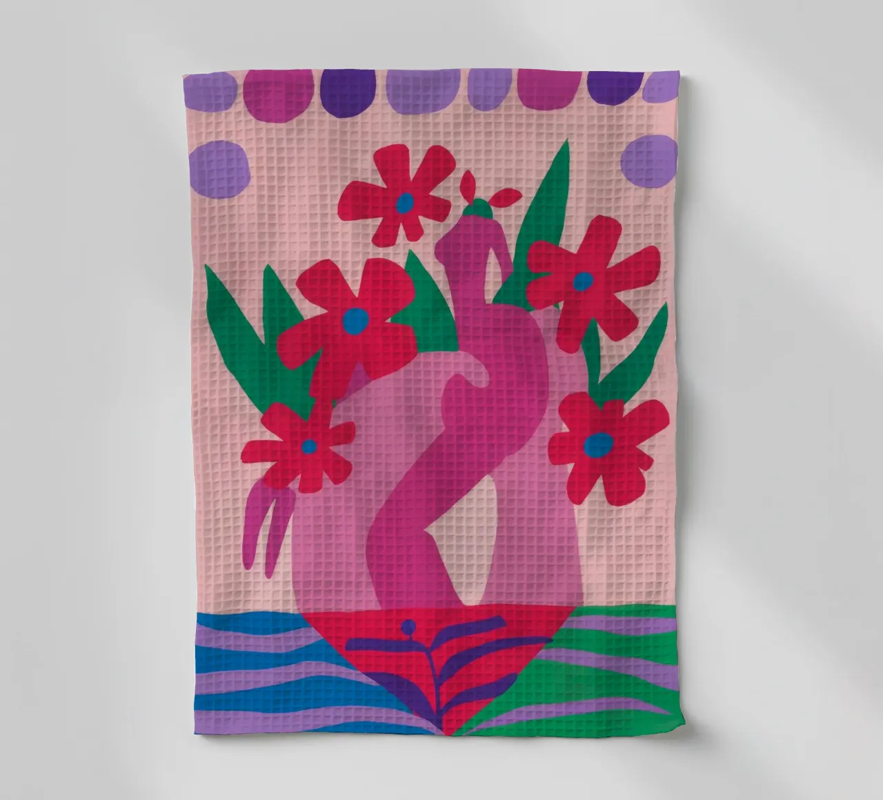 Fauvist Flower Form tea towel by Moonlite Desire